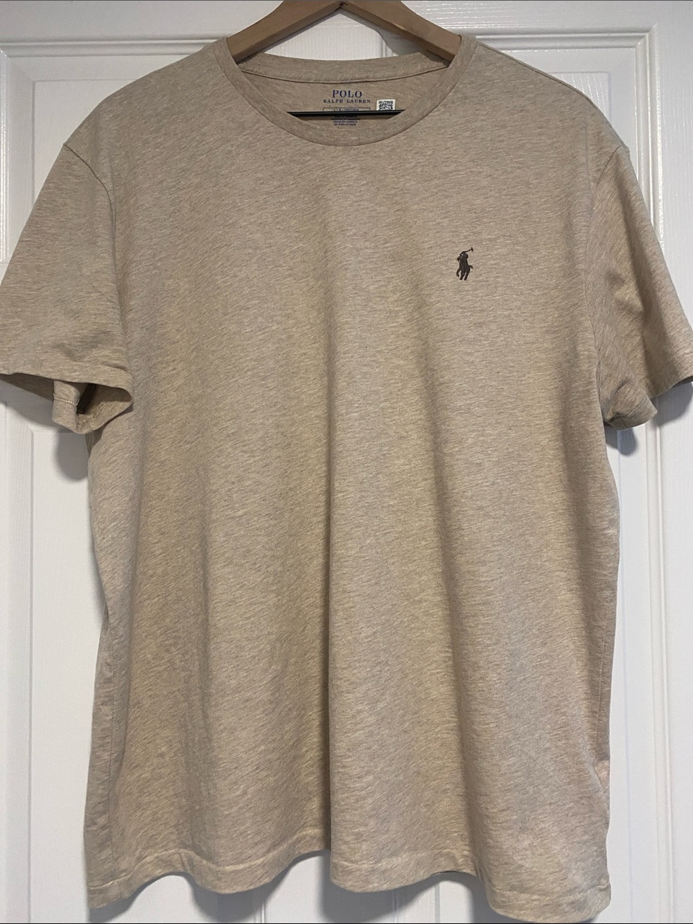 Polo by Ralph Lauren Short Sleeve Crew T-Shirt in Heather Light Beige (L)